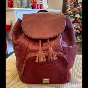 Dooney & Bourke Red Pebble Leather Large Backpack